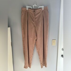 And Now This Womens Brown Corduroy Trousers 16W Straight Leg Mid Rise Pockets